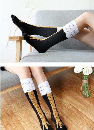 Гольфи з приколом для підлітків нижче колін гетри курині лапи курки смішні веселі