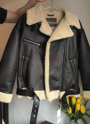 Дубленка авиатор zara размер s