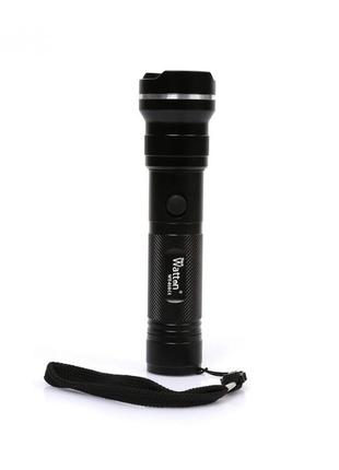 Фонарик мощный аккумуляторный широкоугольный watton wt-010 cree t6 ручной карманный фонарь топ