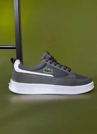 Легкі, зручні чоловічі кеди Gafas lacoste. колір сірий з білим6 фото