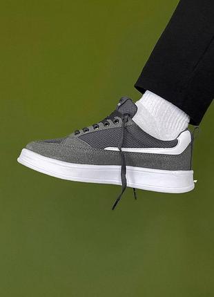 Легкі, зручні чоловічі кеди Gafas lacoste. колір сірий з білим5 фото