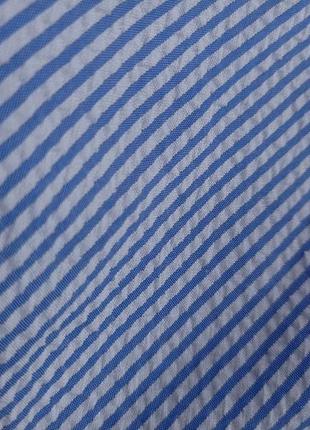 Летний сарафан в бело-голубую полоску3 фото