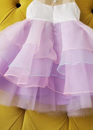 Детское красивое платье единорог сказочное принцессы на 2 3 5 лет 92 98 116 день рождения пони9 фото