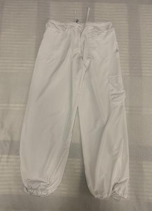 Спортивные летние белые брюки domyos на кулисе внизу размер 44/ xl -2xl10 фото