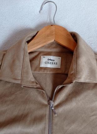 Винтажная мягкая оверсайз рубашка куртка под замшу цвета кэмел люкс бренда ciszere2 фото