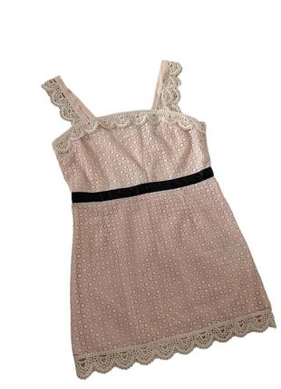 Плаття міні, сукня мереживо, ніжно рожева