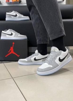 Мужские кожаные кроссовки nike air jordan 1 low#найк