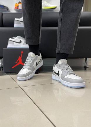 Мужские кожаные кроссовки nike air jordan 1 low#найк4 фото