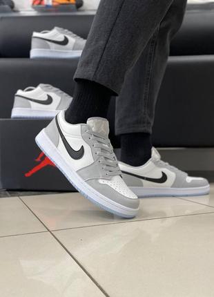 Мужские кожаные кроссовки nike air jordan 1 low#найк8 фото