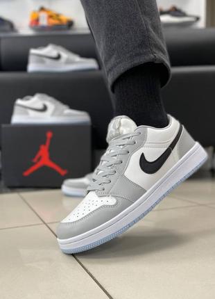 Мужские кожаные кроссовки nike air jordan 1 low#найк7 фото