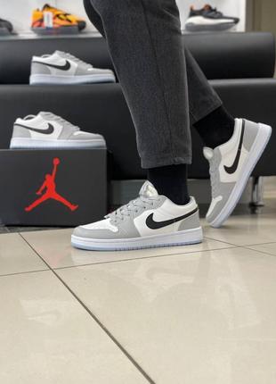 Мужские кожаные кроссовки nike air jordan 1 low#найк3 фото