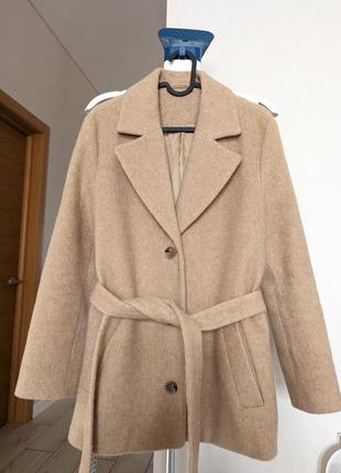 Розкішне коротке пальто піджак кемел альпака