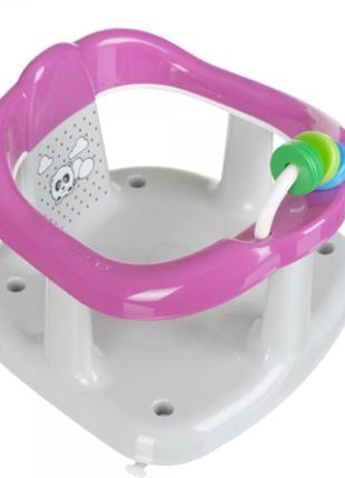 Стільчик крісельце для купання дитини на присосках maltex panda  grey / pink