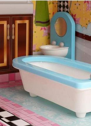 Деревянный домик с мебелью для кукол топ