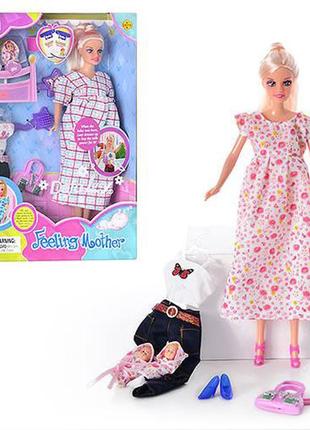 Лялька типу барбі вагітна defa 8009 з аксесуарами топ бязь голд