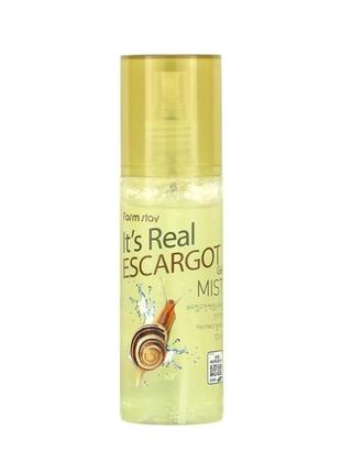 Farm stay it's real escargot gel mist, 120 ml гель міст для обличчя