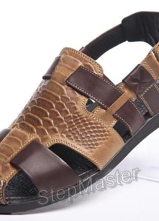 Сандалії шкіряні kristan reptile olive 2