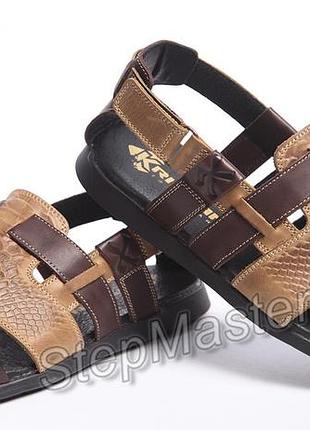 Сандалії шкіряні kristan reptile olive 4