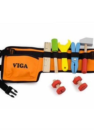 Деревянный игровой набор viga toys пояс с инструментами (50532)
