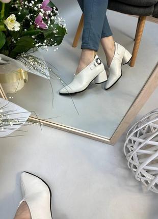 Эксклюзивные туфли ботильоны из натуральной итальянской кожи и замша женские на каблуке