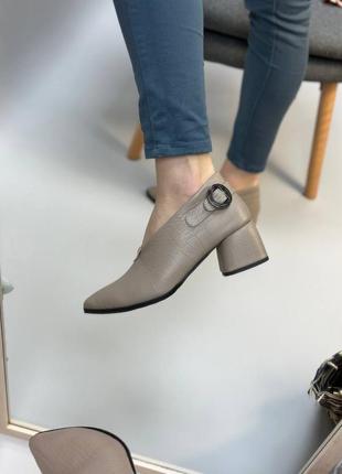 Эксклюзивные туфли ботильоны из натуральной итальянской кожи и замша женские на каблуке