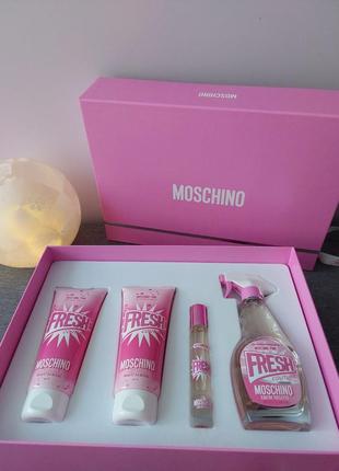 Оригинальный! подарочный парфюмированный набор moschino pink fresh couture