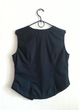 Чёрная натуральная хлопковая блузка жилетка размер m5 фото