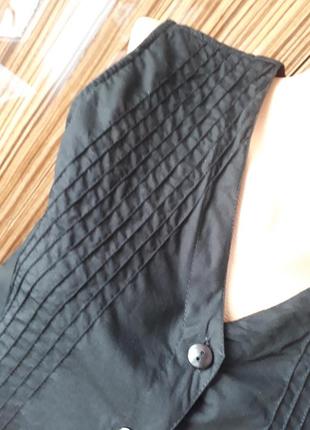 Чёрная натуральная хлопковая блузка жилетка размер m7 фото