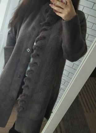 Стильное пальто с альпаки с норкой, турция,люкс качество.