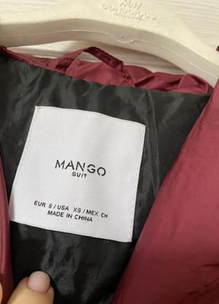 Бордовый пуховик весеннее пальто пух mango s3 фото