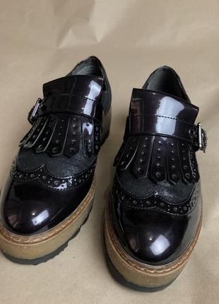 Броги tamaris туфли лоферы оксфорды на платформе5 фото