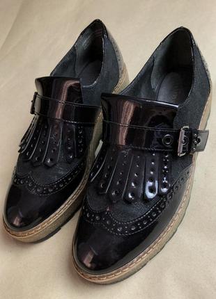 Броги tamaris туфли лоферы оксфорды на платформе9 фото