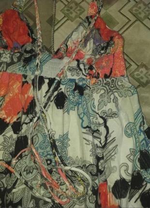 Интересное пляжное открытое платье сарафан макси из натуральной ткани3 фото