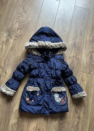 Курточка с капюшоном 4-5 лет lc waikiki, синяя курточка удлиненная с карманами