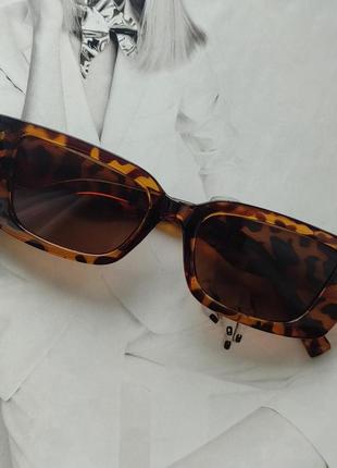Сонцезахисні прямокутні стильні окуляри  леопардовий1 фото