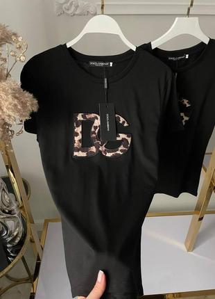 Футболка в стилі dolce gabbana чорна котон