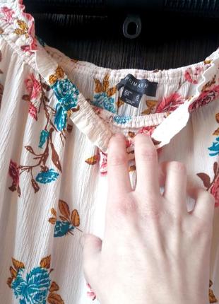 Шикарная, оригинальная блуза блузка цветы. вискоза. primark8 фото