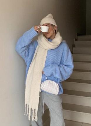 Шарфик,шарф кашемировый,пушистый,тёплый,длинный зимний шарфик