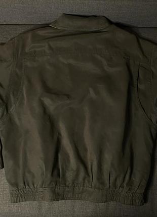 Вінтажна замшева куртка swept casual кольору хакі6 фото