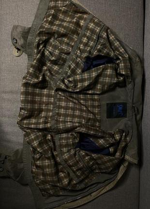 Винтажная замшевая куртка swept casual цвета хаки5 фото