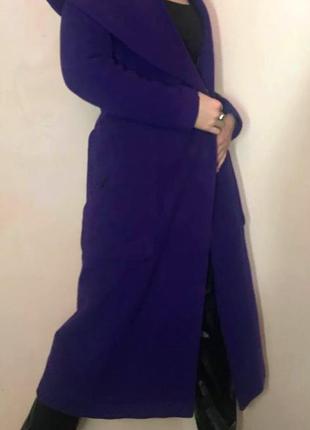 Кашемировое фиолетовое пальто samange