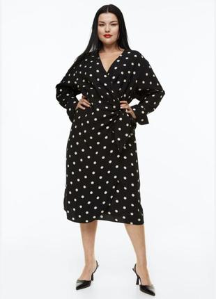 Вискозное платье на запах в горох polka dot h&m