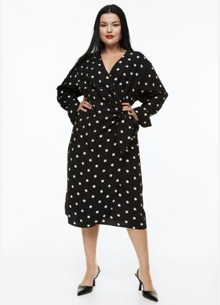 Віскозна сукня на запах в горох polka dot h&m