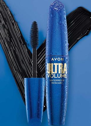 Водостойкая! тушь для ресниц ultra volume waterproof mascara avon