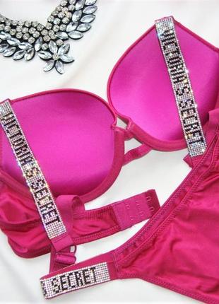 Малиновый яркий эффектный комплект нижнего белья люкс качество