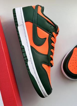 Кросівки nike dunk low retro miami hurricanes green orange dd1391-3005 фото