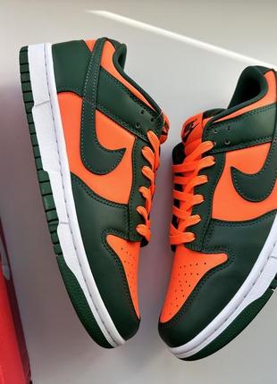 Кросівки nike dunk low retro miami hurricanes green orange dd1391-3004 фото