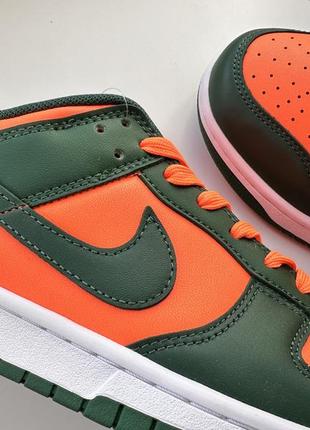 Кросівки nike dunk low retro miami hurricanes green orange dd1391-3007 фото