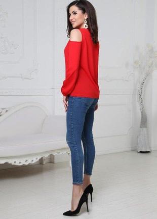 Модная женская блузка с открытыми плечами, разные цвета норма и батал3 фото