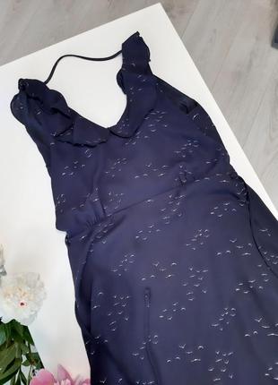 Сукня темно-синього кольору, на запах.4 фото
